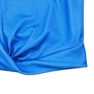 Knit Crop Knot Tank - French Blue - Sugar Bee Clothing