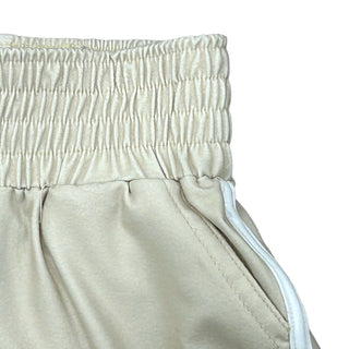 Track Shorts with Pockets - Taupe/Cream - Sugar Bee Clothing