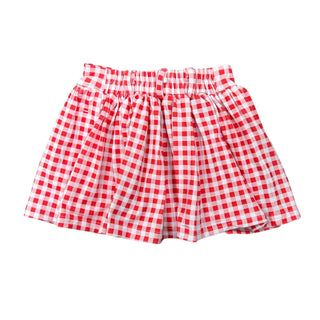 Pocket Skort - Red Gingham - Sugar Bee Clothing