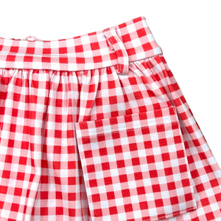 Pocket Skort - Red Gingham - Sugar Bee Clothing