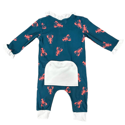 Ruffle Buttflap Pajamas - Navy Crawfish