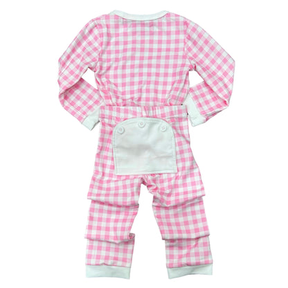 Buttflap Pajamas - Pink Gingham