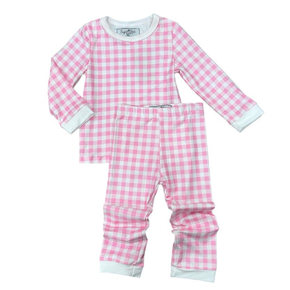 Buttflap Pajamas - Pink Gingham