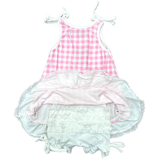 Gown with Bloomers - Pink Gingham - Sugar Bee Clothing