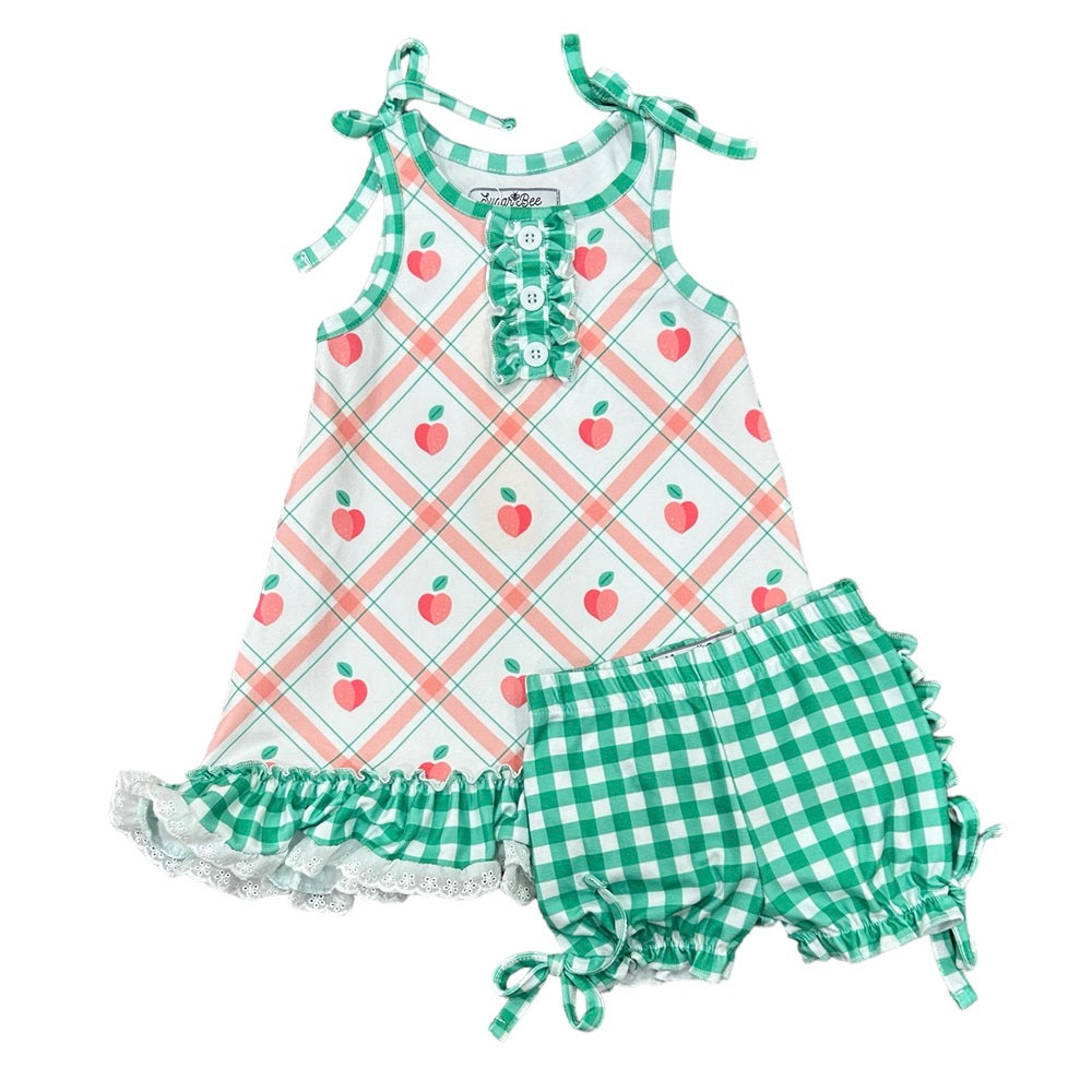 Gown With Bloomers - Peaches Plaid