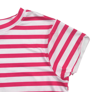 Crop Tee - Magenta Stripe - Sugar Bee Clothing