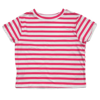 Crop Tee - Magenta Stripe - Sugar Bee Clothing