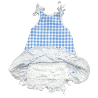Gown with Bloomers - Blue Gingham - Sugar Bee Clothing