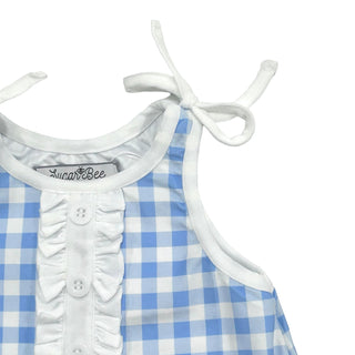 Gown with Bloomers - Blue Gingham - Sugar Bee Clothing