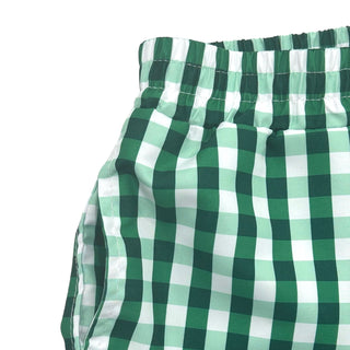 Swim Shorts - Green Gingham - Sugar Bee Clothing