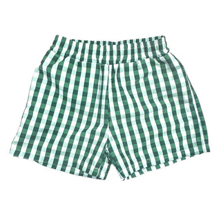 Swim Shorts - Green Gingham - Sugar Bee Clothing