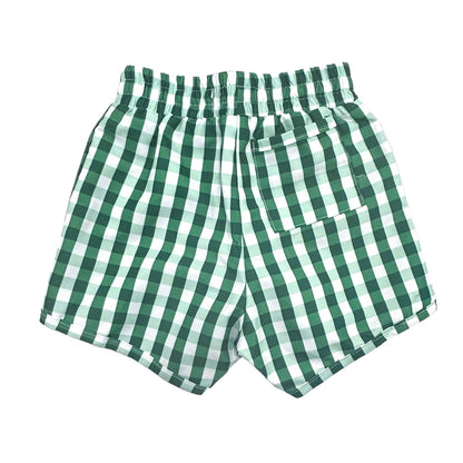 Swim Shorts - Green Gingham
