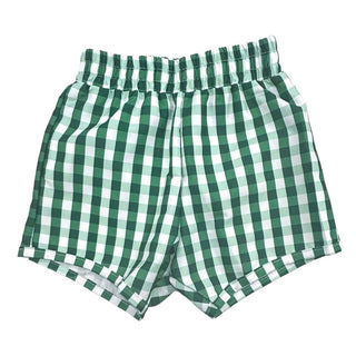 Swim Shorts - Green Gingham - Sugar Bee Clothing