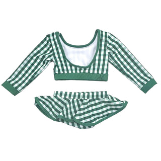 Skirt Bikini - Green Gingham - Sugar Bee Clothing