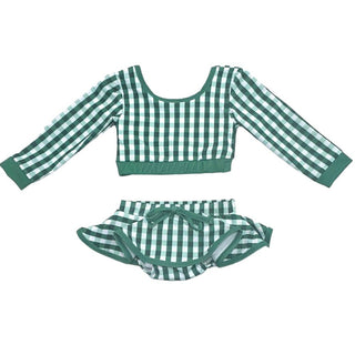 Skirt Bikini - Green Gingham - Sugar Bee Clothing