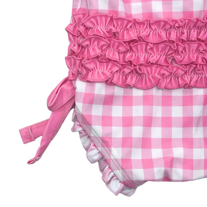 Ruffle Bottom Swimsuit - Pink Gingham