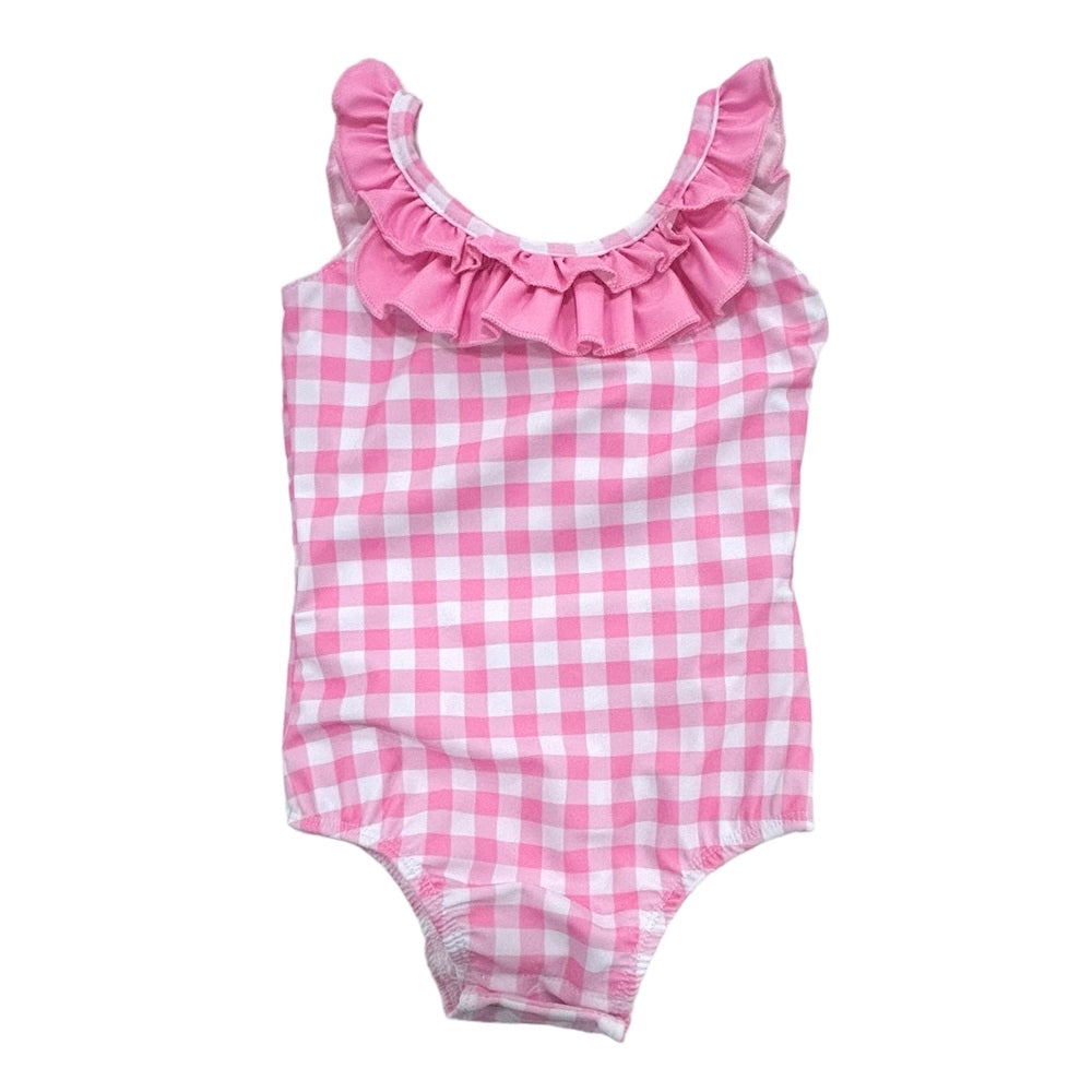 Bow Back Swimsuit - Pink Gingham