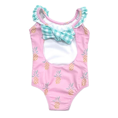 Bow Back Swimsuit - Pink Pineapples