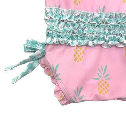 Ruffle Bottom Swimsuit - Pink Pineapples