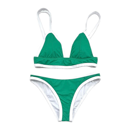 Woman's Bikini - Green Color Block