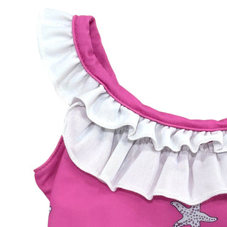 Bowback Swimsuit - Pink Starfish - Sugar Bee Clothing