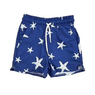 Men's Compression Swim Shorts - Navy Starfish - Sugar Bee Clothing