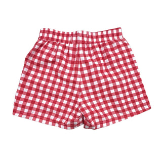 Swim Shorts - Red Gingham - Sugar Bee Clothing