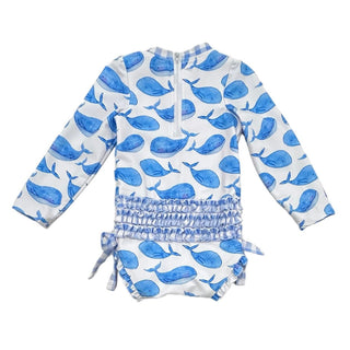 Ruffle Bottom Swimsuit - Whales - Sugar Bee Clothing
