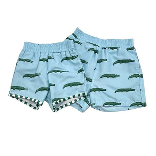 Swim Shorts - Blue Alligator - Sugar Bee Clothing