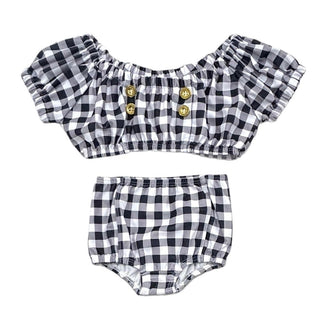 Retro Bikini - Black Gingham - Sugar Bee Clothing