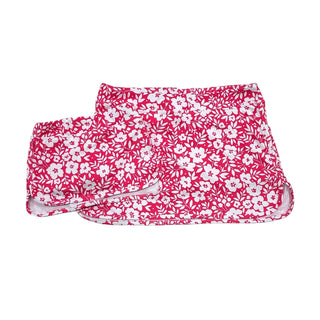 Straight Tennis Skirt - Magenta Ditsy Floral - Sugar Bee Clothing