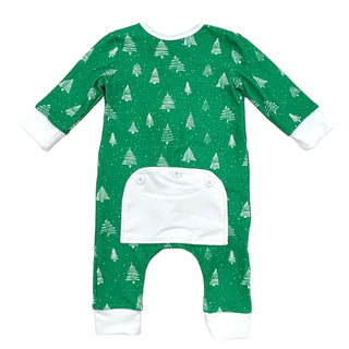 Buttflap Pajamas - White Trees On Green Holiday Lounge - Sugar Bee Clothing