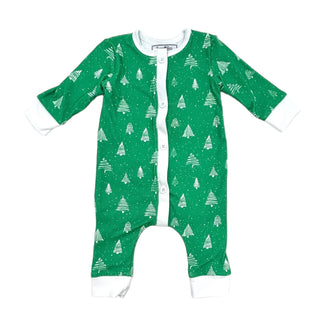 Buttflap Pajamas - White Trees On Green Holiday Lounge - Sugar Bee Clothing