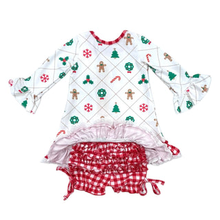 Gown with Bloomers - Quilted Gingerbread Holiday Lounge - Sugar Bee Clothing
