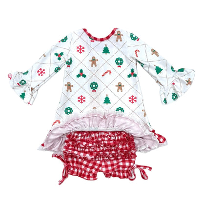 Gown with Bloomers - Quilted Gingerbread Holiday Lounge PREORDER