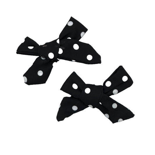 Hair Bow - Black & White Dot