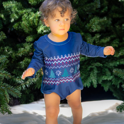 Baby Tucker Crew Sweater - Peppermint Pines