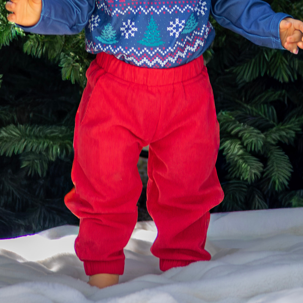 Baby Emmett Corduroy Jogger - Winterberry Red