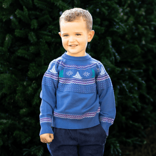 Tucker Crew Sweater - Peppermint Pines - Sugar Bee Clothing