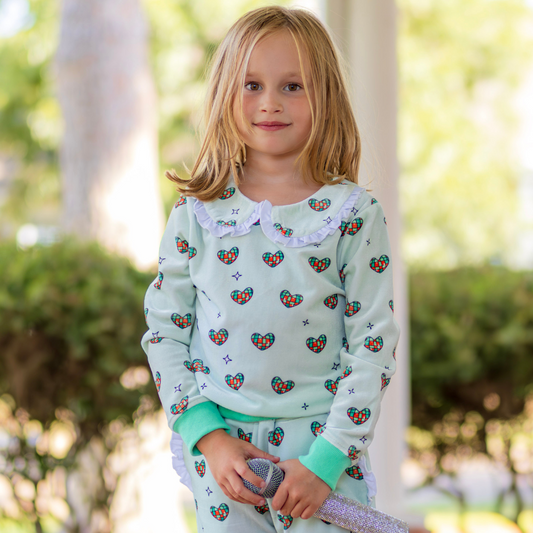 Paisley Velour Ruffle Pant Set - Showstopper