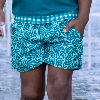 Compression Swim Shorts - Coastal Canopy - Sugar Bee Clothing