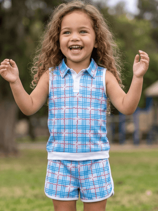 Janis Sleeveless Polo Set - All - American Bow - Sugar Bee Clothing
