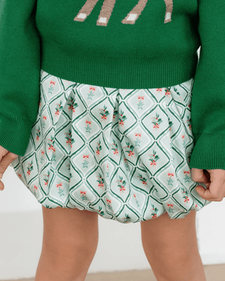 Penelope Bubble Skort - Holiday Holly - Sugar Bee Clothing