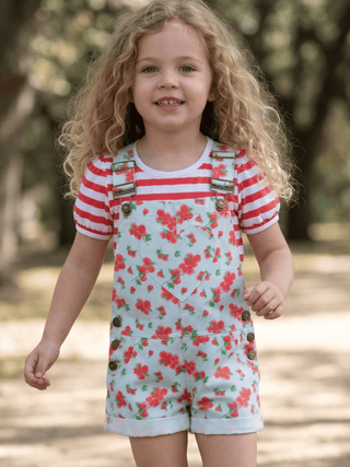 Ella Heart Overalls - Bougainvillea - Sugar Bee Clothing