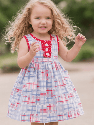 Anna Ruffle Tank Twirl Dress - Cape Cod Madras - Sugar Bee Clothing