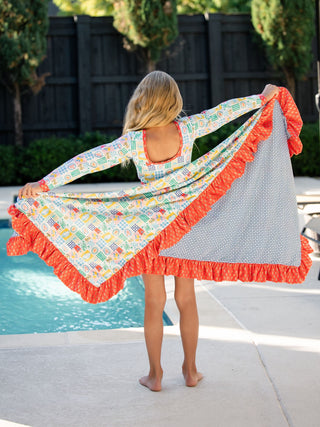 Swim Towel - Positano Picnic - Sugar Bee Clothing