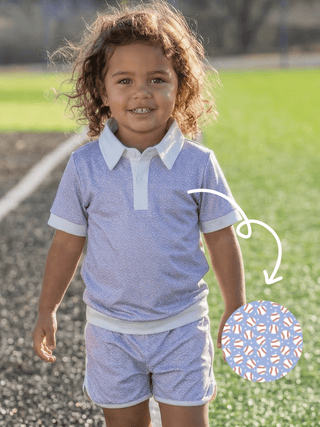 Priscilla Polo Set - Little League - Sugar Bee Clothing