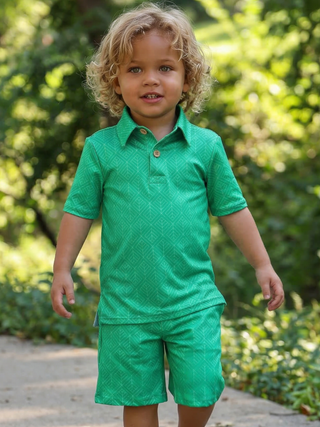 Davis Polo Set - Trail Scout Geo - Sugar Bee Clothing