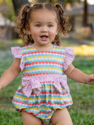 Baby Joanne Bow Bubble - Seaside Scallops - Sugar Bee Clothing