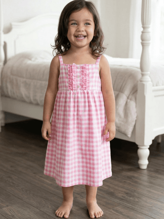 Gown - Pink Gingham - Sugar Bee Clothing